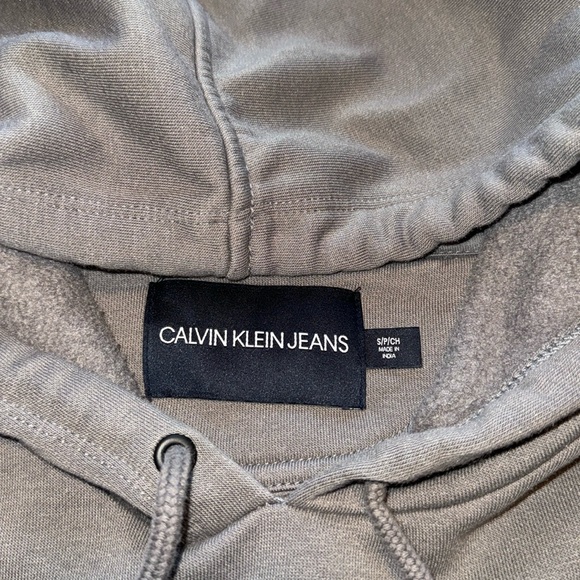 Calvin Klein Hoodie Sweatshirt - Grey, Size: Small - Picture 2 of 2